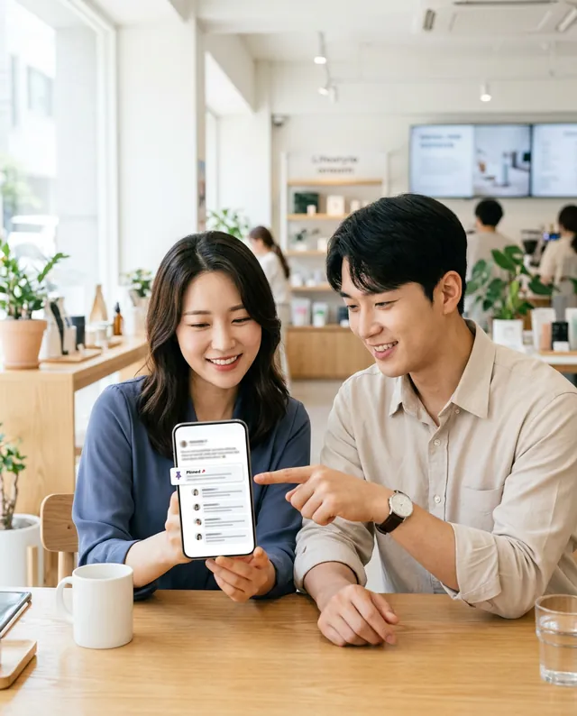 요일별 게시 + 첫 안내·고정 댓글